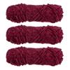 3 Skeins Chenille Yarn Soft Blanket Yarn Polyester Velvet Fancy Fluffy Yarn Knitting for Crochet Weaving Scarf, White