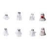 Halloween Home Display Ghostly Ornaments, 80 White Resin Miniature Figurines for Party Tables, Tiered Tray, Shop Scene, Crafts and Photo Backdrops