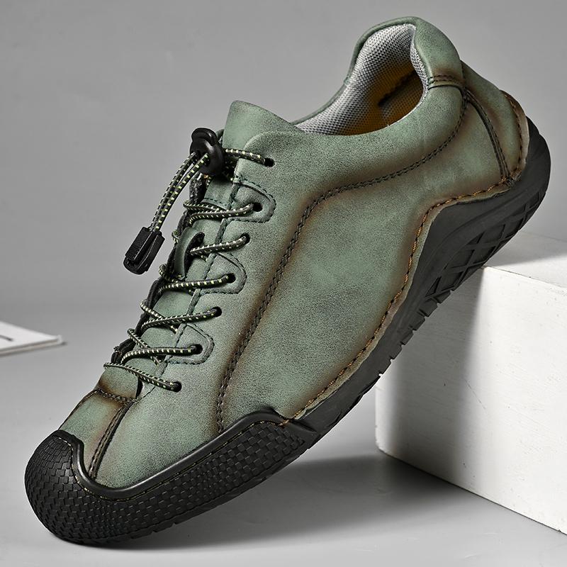 

Модная мужская повседневная кожаная обувь, ручная работа, дышащая обувь, мягкие низкие кеды, рабочая обувь 46 зелёный