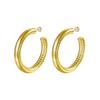 Stylish Textured Hoop Earrings for Women - Elegant Gold & Silver Versatile Ear Accessories