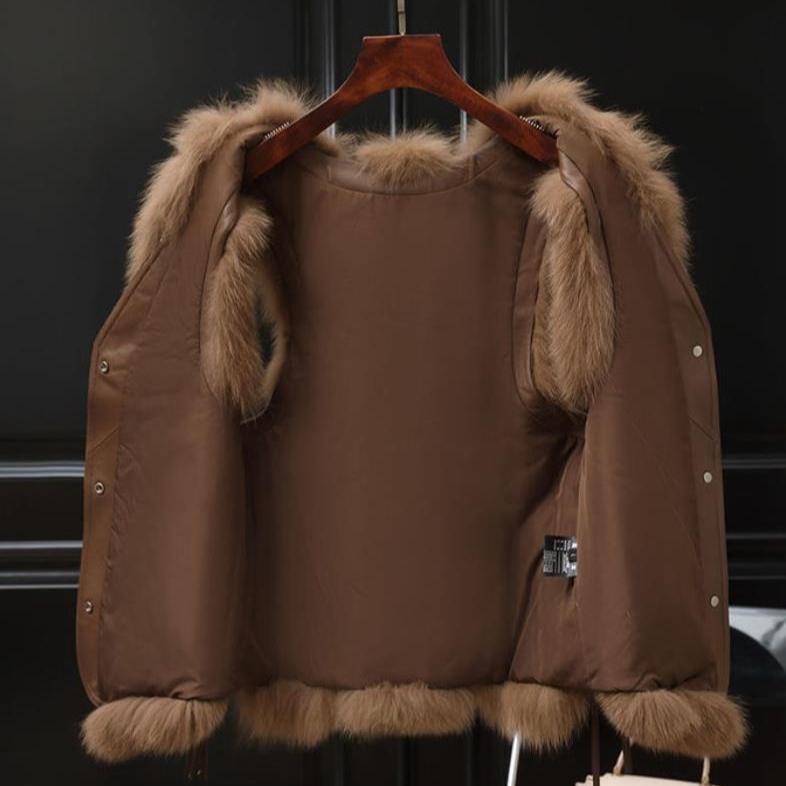 Fashionable Women Faux Fox Fur Vest Short Winter Coat Outerwear