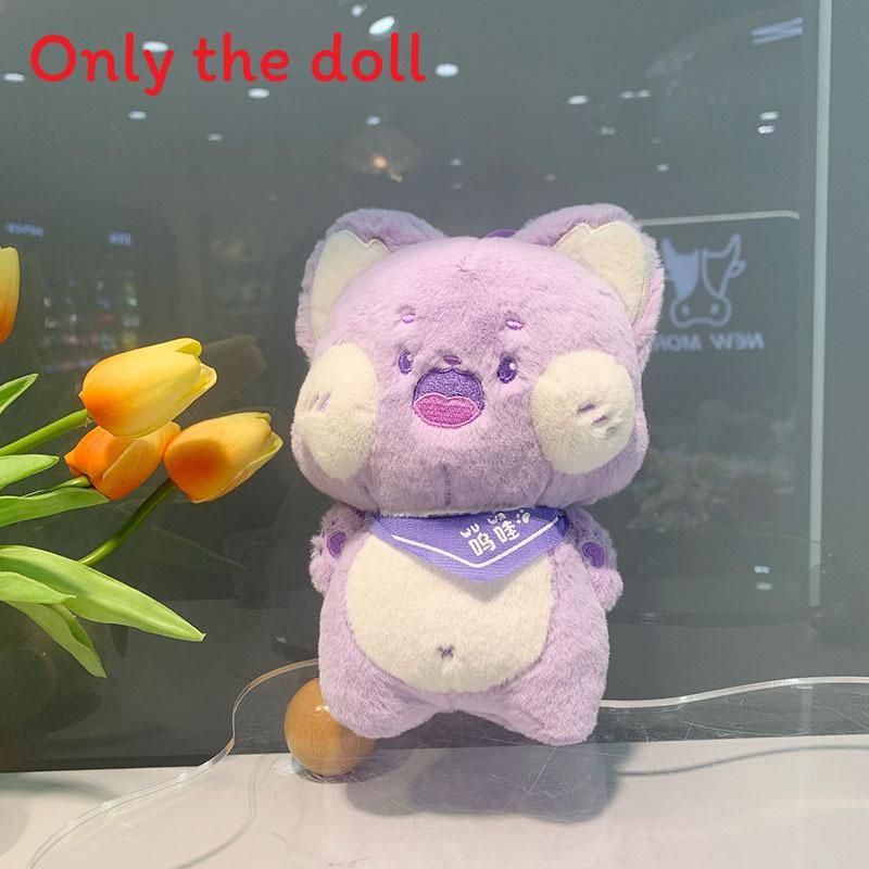 

Cute Funny Cat Plush Toy Cartoon Doll With Scarf For Gift And Accessories фиолетовый