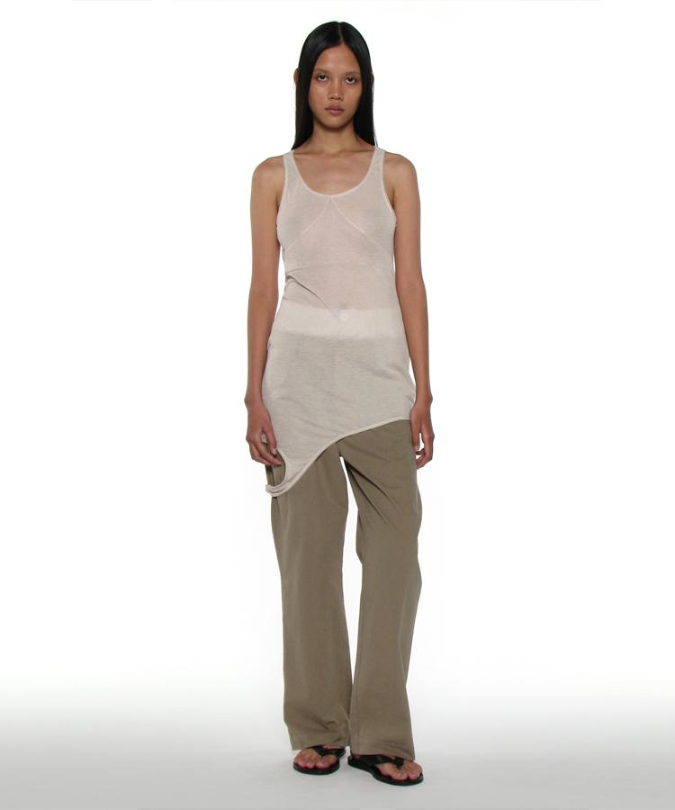 Partimento Woman Pwc Sheer Transform Sleeveless Dress_Light Beige