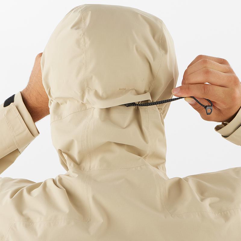 Salomon Outerpath 2.5L Waterproof Hard Shell Jacket Men Jackets Pepper-White LC2211700