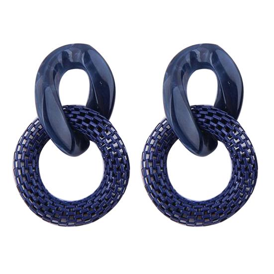 

Женские акриловые сетчатые серьги-гвоздики с круглым кулоном, ювелирные изделия для вечеринок синий