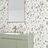 VEELIKE Floral Wallpaper Stickers, Remake Sheet, Wallpaper Cloth, Renovation Sheet, Cutting Sheet, Wall Sticker, 44.5 x 300cm, White, Various Floral