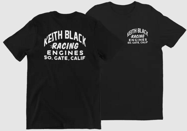 Keith Black Drag Racing T-Shirt 100% Cotton, Black. Mopar, NHRA, Drag Engines Unisex T-Shirt XL