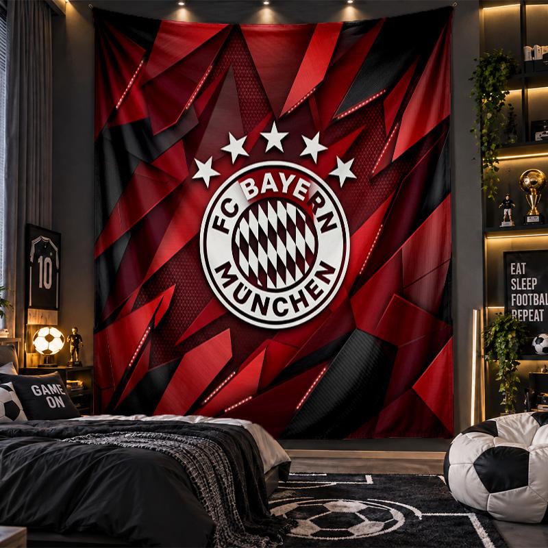 Nástěnná tapiserie s potiskem Bayern Mnichov, látka do obývacího pokoje, ložnice, domácí dekorace