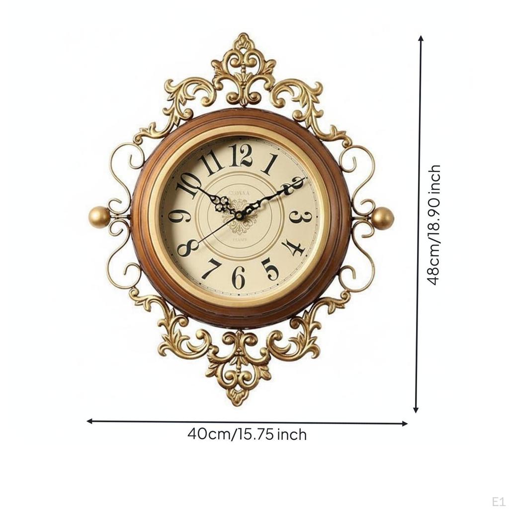 Ornate European Wall Clock Read Vintage Black S