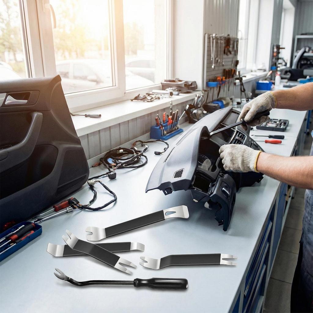 5-teiliges robustes universelles Werkzeugset zur Entfernung von Verkleidungen, Reparaturkit für Innenraum, Hebelwerkzeug für Tür, Fenster, Audio, Armaturenbrett für Fahrzeuge