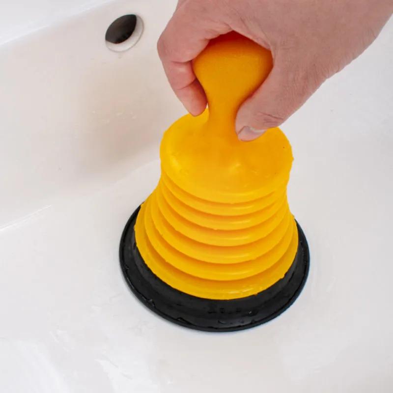 Portable Drain Cleaner for Kitchen and Bathroom Sinks, Heavy-Duty Plunger with Rubber Head and Handle