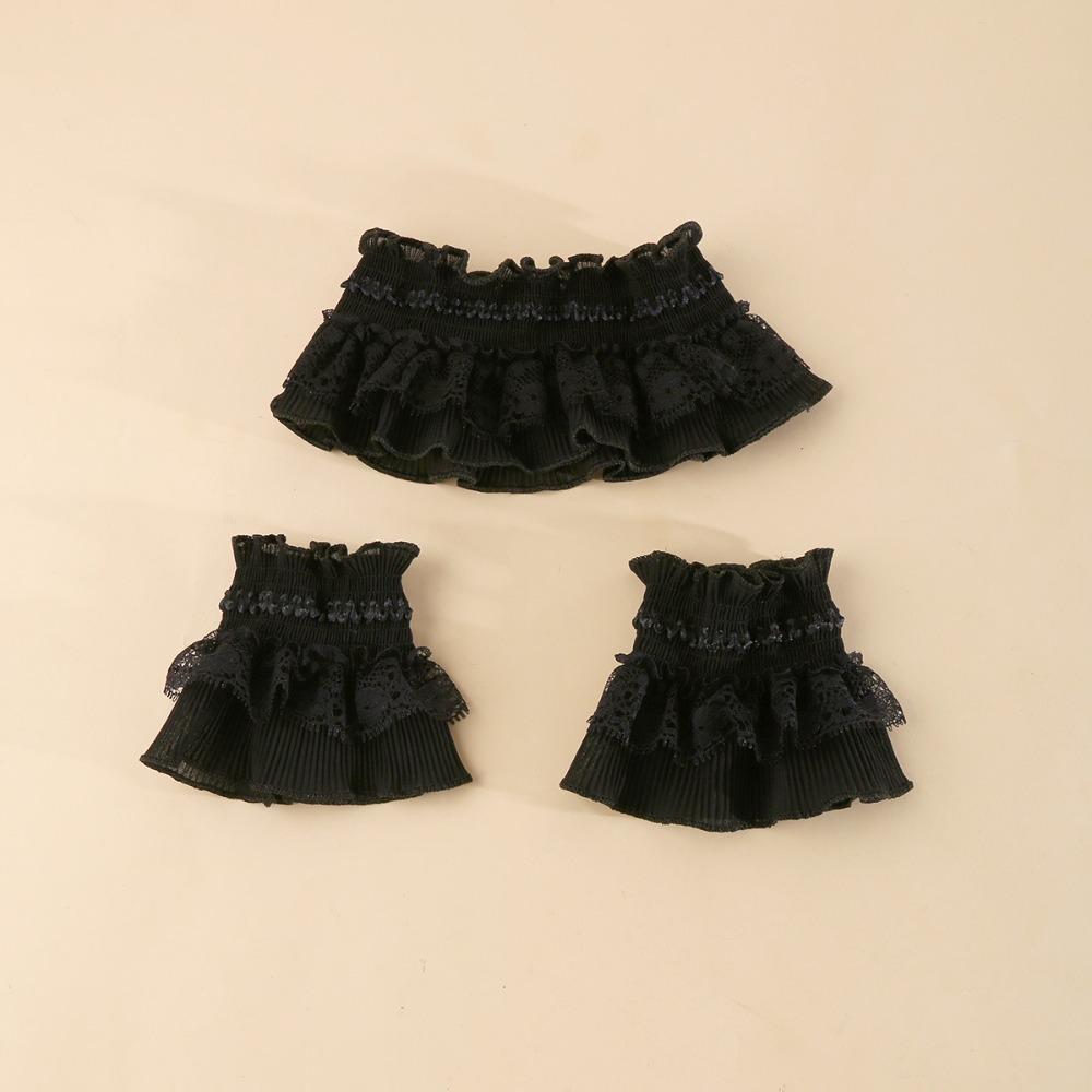Ruffle Trim Lace Collar White Black Wrist Cuffs Clothing Accessory Fake Cuffs Daily Outfit