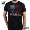 Pickleball Player Paddleball Lover Flag Graphic T-Shirts Men Clothing Summer Short Sleeve Casual Tops Tees Streetwear