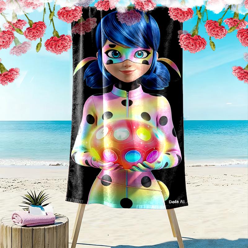 Ladybug Beach Towel, Durable and Easy to Clean, Soft and Vibrant Beach Towel Perfect for Travel