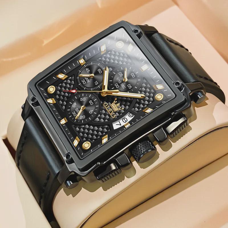 

Luxury Classic Men s Watches Top Brand Original Quartz Square Quartz Watch for Man Leather Strap Waterproof Luminous Clock