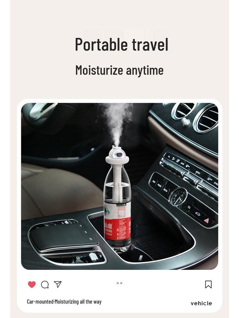 Silent Desktop & Car Humidifier - Large Capacity & Spray, Portable Atomizer for Home & Bedroom