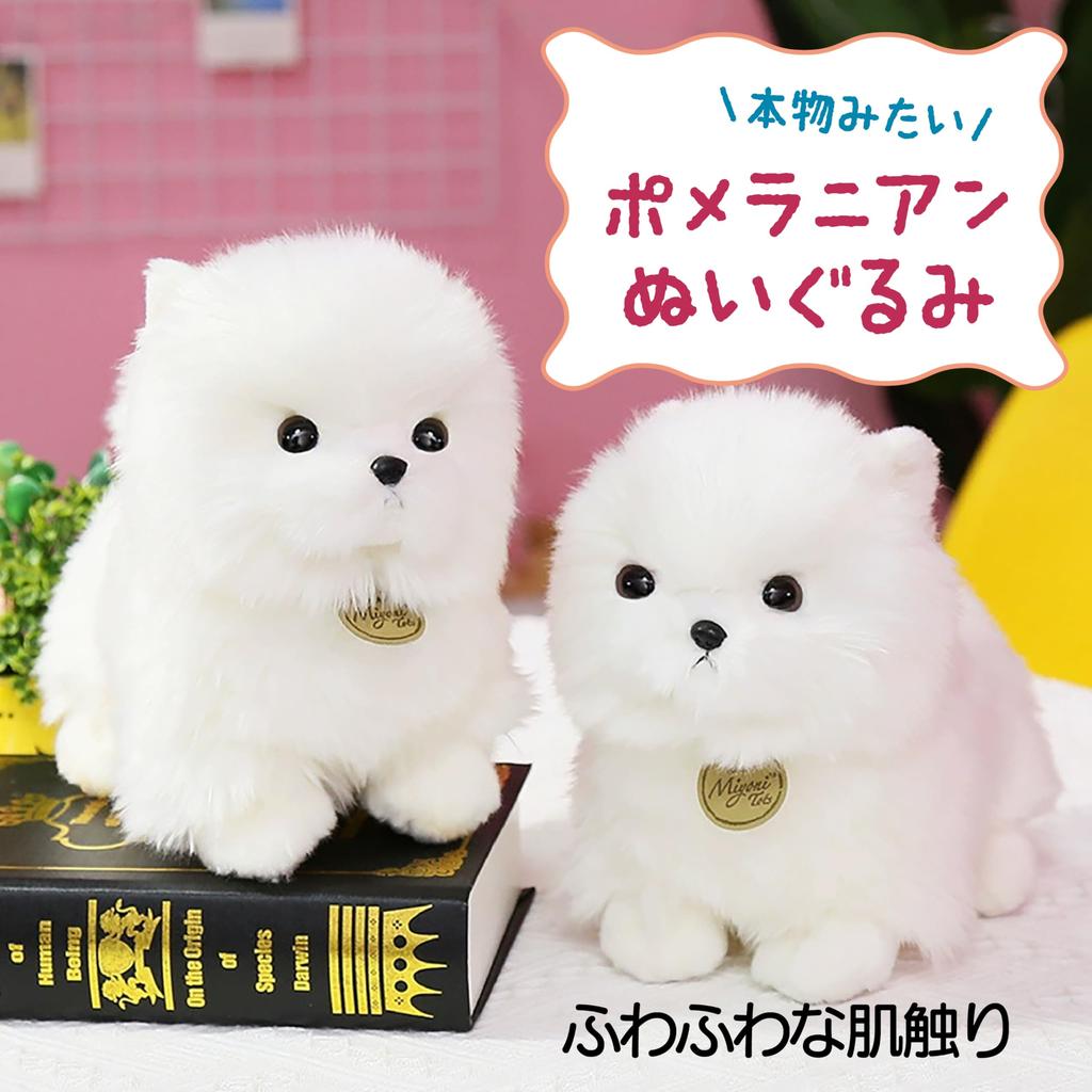 Hyack Pomeranian Plush Toy, Cute Stuffed Animal Pillow, Fluffy, White [Parallel Import]