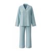 Womens Loose Long Sleeve Pajama Set Soft Textured Cotton Blend Sleepwear Home Hotel Lounge Fall