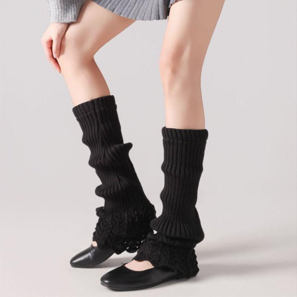 Solid Color Women's Foot Cover Sweet Girl's Boots Heap Socks Women Knitted Leg Warmers  JK Uniform