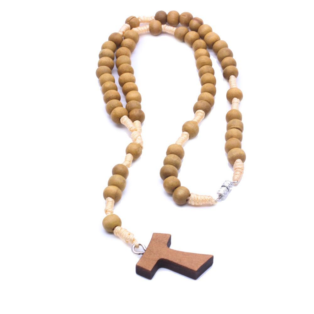 Necklace Trendy Virgin Holy Handmade Christian Rosary Praying Jewelry Cross Pendant Necklace Fashion Catholic Religious Orthodox