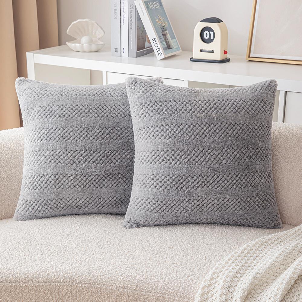 

Новая подушка из кроличьего меха с вырезами в виде цветов, однотонная, кремового цвета, в стиле кукурузного зерна, плюшевая наволочка, подушка для дивана в гостиной, поясничная подушка 45 * 45cm without core