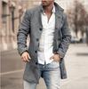 Men's Woolen Mid-Length Digital Print Coat - Autumn/Winter Collection