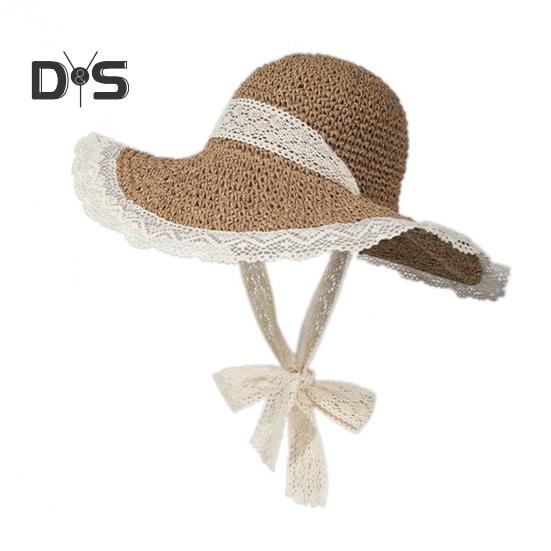

Соломенная шляпа от солнца для женщин, складная, дышащая, регулируемого размера, с кружевной отделкой, пляжная шляпа для активного отдыха, спорта, повседневной носки хаки