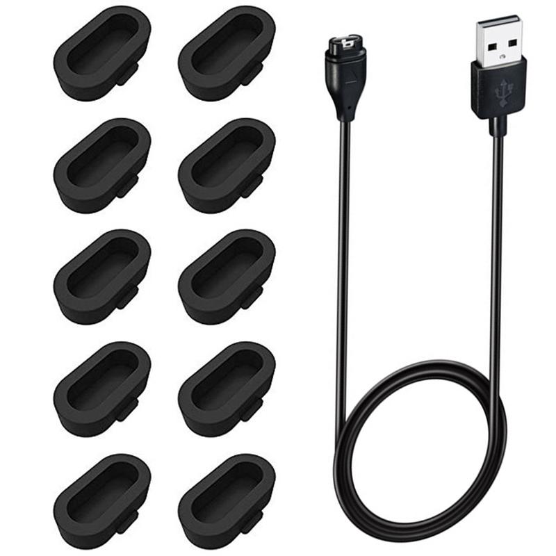 USB Charging Cable for Garmin Fenix 5S Charger 5 5X Plus 7 7S 6 6S 6X Pro Vivoactive 3 Charger 4s 935 Venu Sq 945 245 Plug Cover