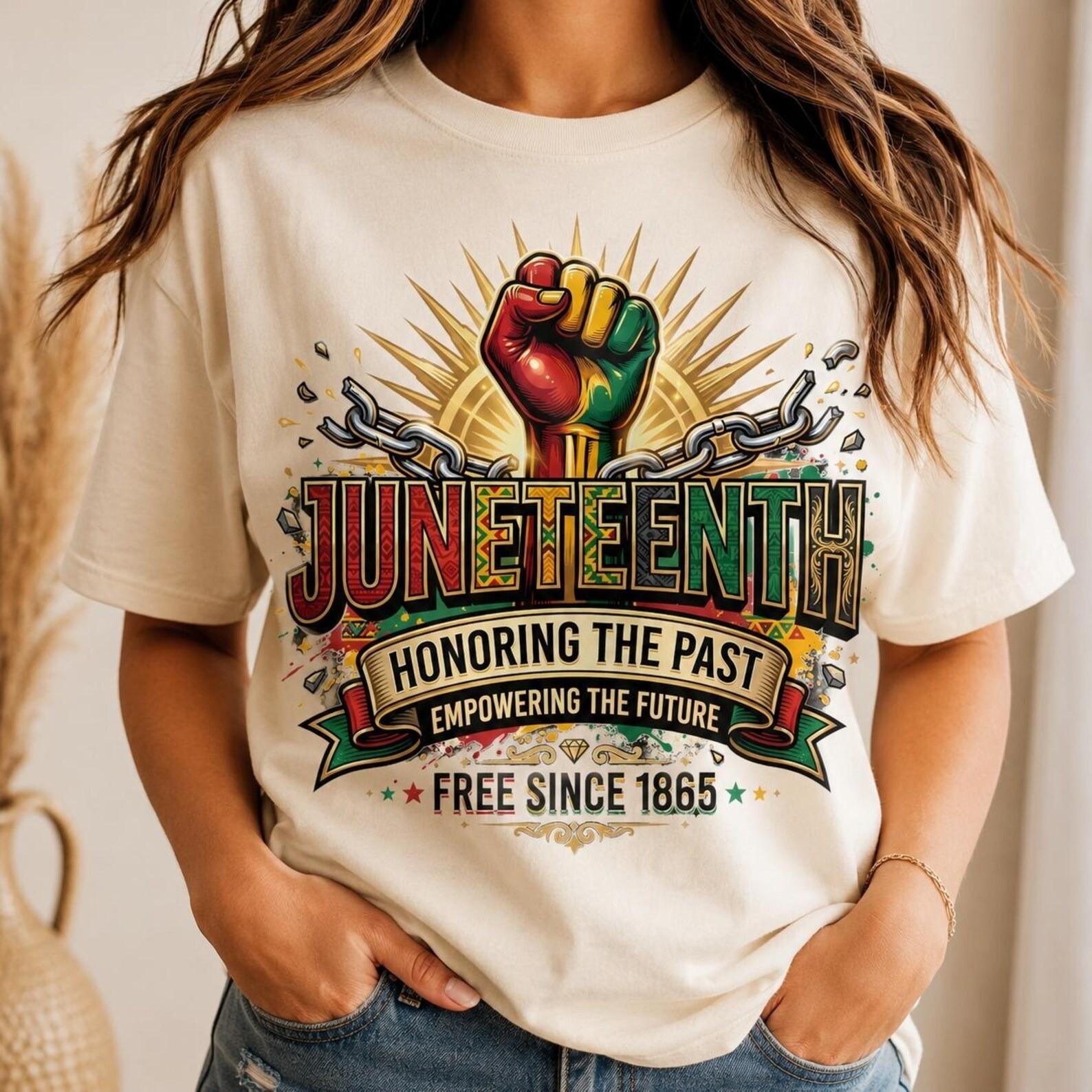 Juneteenth Raised Fist T-shirt, Juneteenth 1865 Tee, Juneteenth T-Shirt S