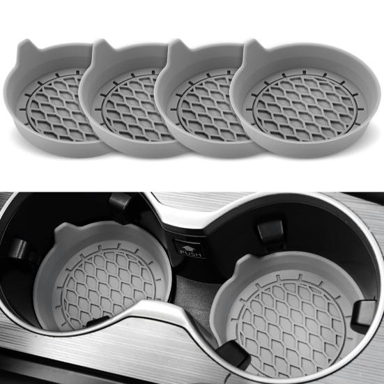 2Pcs Car Coasters Silicone Drink Cup Holder Protector with Handle Design Easy To Clean Car Water Coaster
