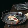 Japanese Retro Tray Household Double Ear Iron Decorative Tray Cake Fruit Dish  Snack Storage Tray Kitchens Accessories
