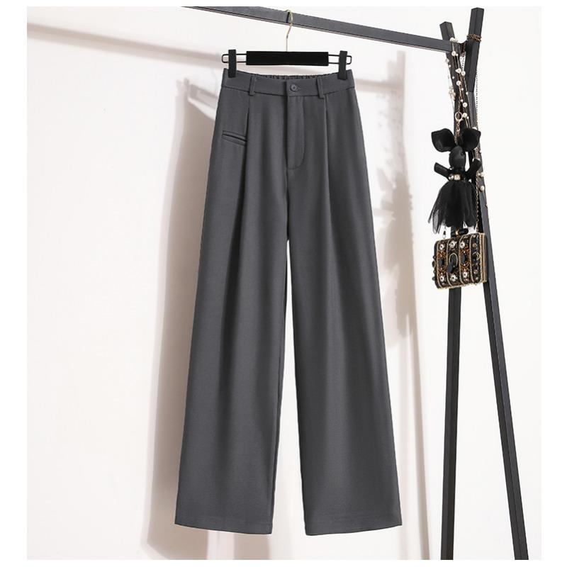 

DIMANAF 2024 Большие размеры Новые весенние длинные брюки Женские эластичные дизайны Свободные брюки с высокой талией Винтаж Однотонные свободные повседневные брюки в базовом стиле Широкие брюки 5XL 5XL серый