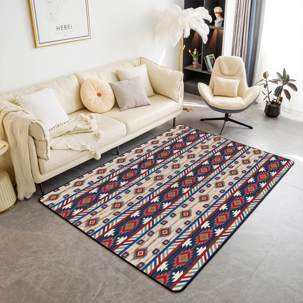 Western Aztec Living Room Rug Exotic Nordic Style Bohemian Floor Mat Ethnic Tribal Arrow Doormat Country Retro Geometric Carpet