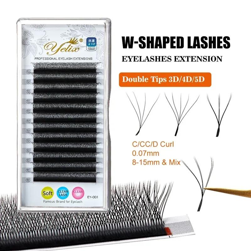 Yelix Cilios 5D W Shape Eyelash Extensions 4D/6D/8D Premade Volume Fans Natural Soft Automatic Flowering Lash Makeup Supplies