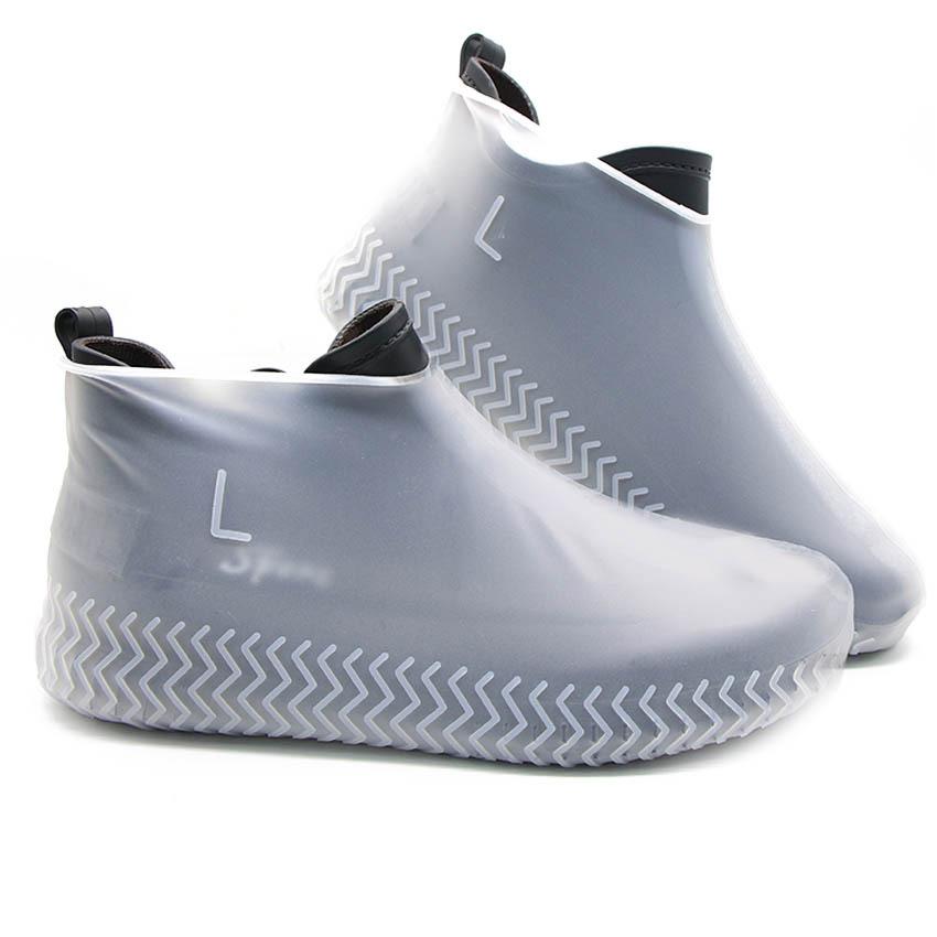 

Резиновые резиновые сапоги для улицы, силиконовые водонепроницаемые бахилы, бахилы для дождливого дня, многоразовые нескользящие дождевые сапоги One Size Fits All 34-45 чёрный