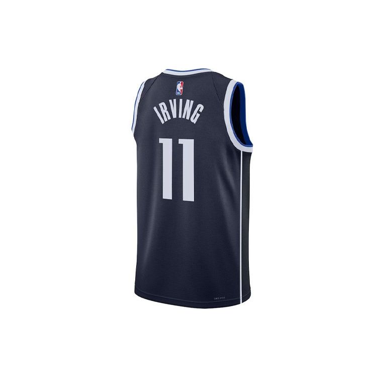 Jordan SW Edizione Fan Stagione 23-24 Dallas Mavericks Kyrie Irving 11 Logo Stampa Lettere Color Block Rete Canotta da Basket Unisex DO9523-421