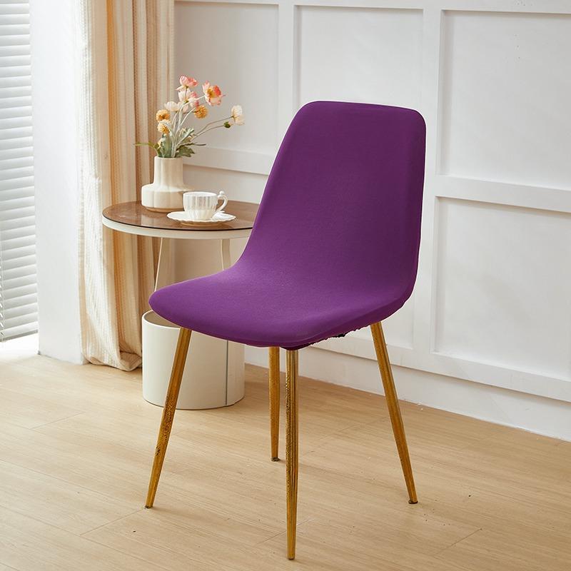 

Чехлы на обеденные стулья, принтованный чехол на стул-ракушку, чехол на стул для гостиной без подлокотников, эластичные натяжные чехлы для кухни, офиса, столовой 1pc темно-фиолетового