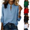 Modisches Damen Casual V-Ausschnitt Langarm Elegantes Damenhemd Top