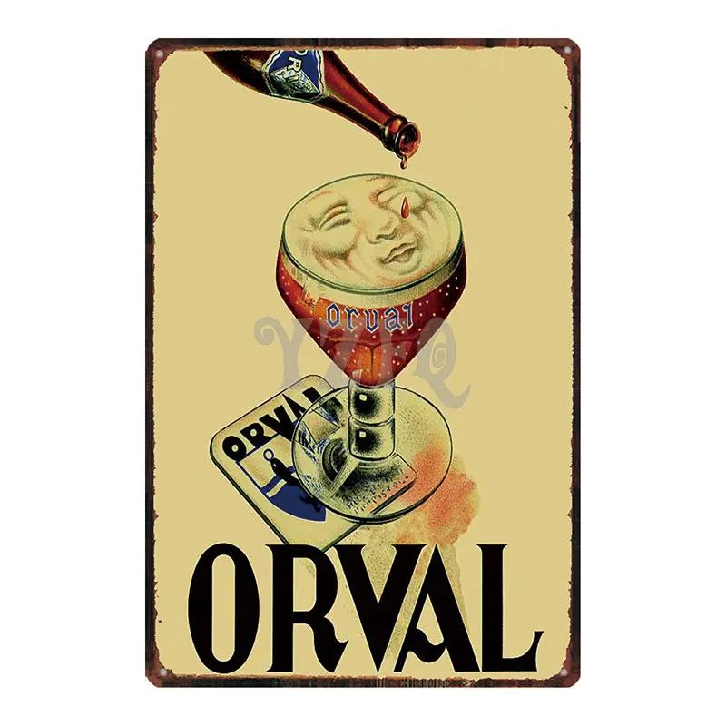 Orval Chimay Westmalle Chouffe Targa in Metallo Vintage per Bar Club Muro Pub Ristorante Decorazione Casa Poster in Ferro DU-3599A