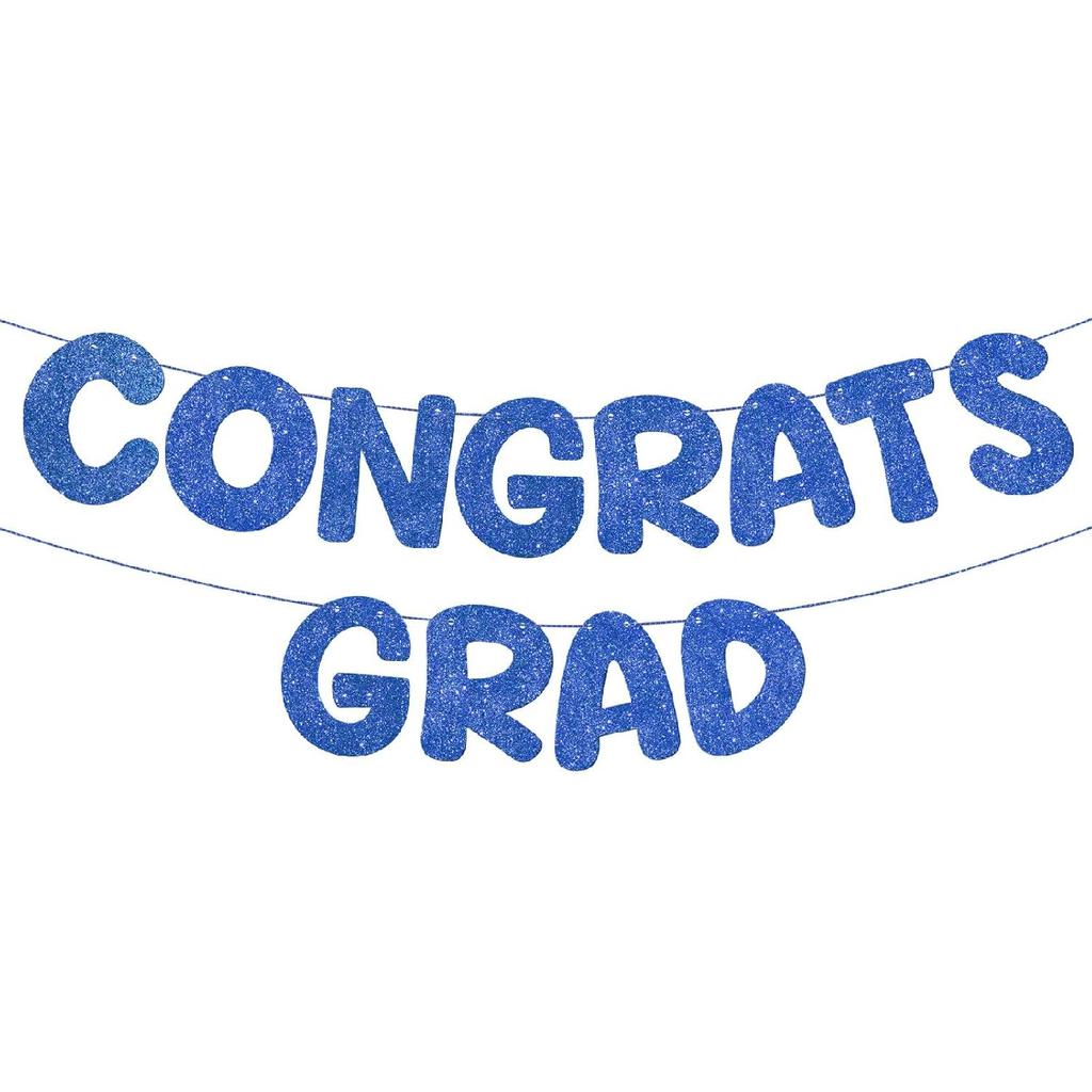 Fulmoon Pre Strung Congrats Grad Banner Glitter Congratulations Banner College Graduation Sign Class of 2026 Grad Party Decorations for High School