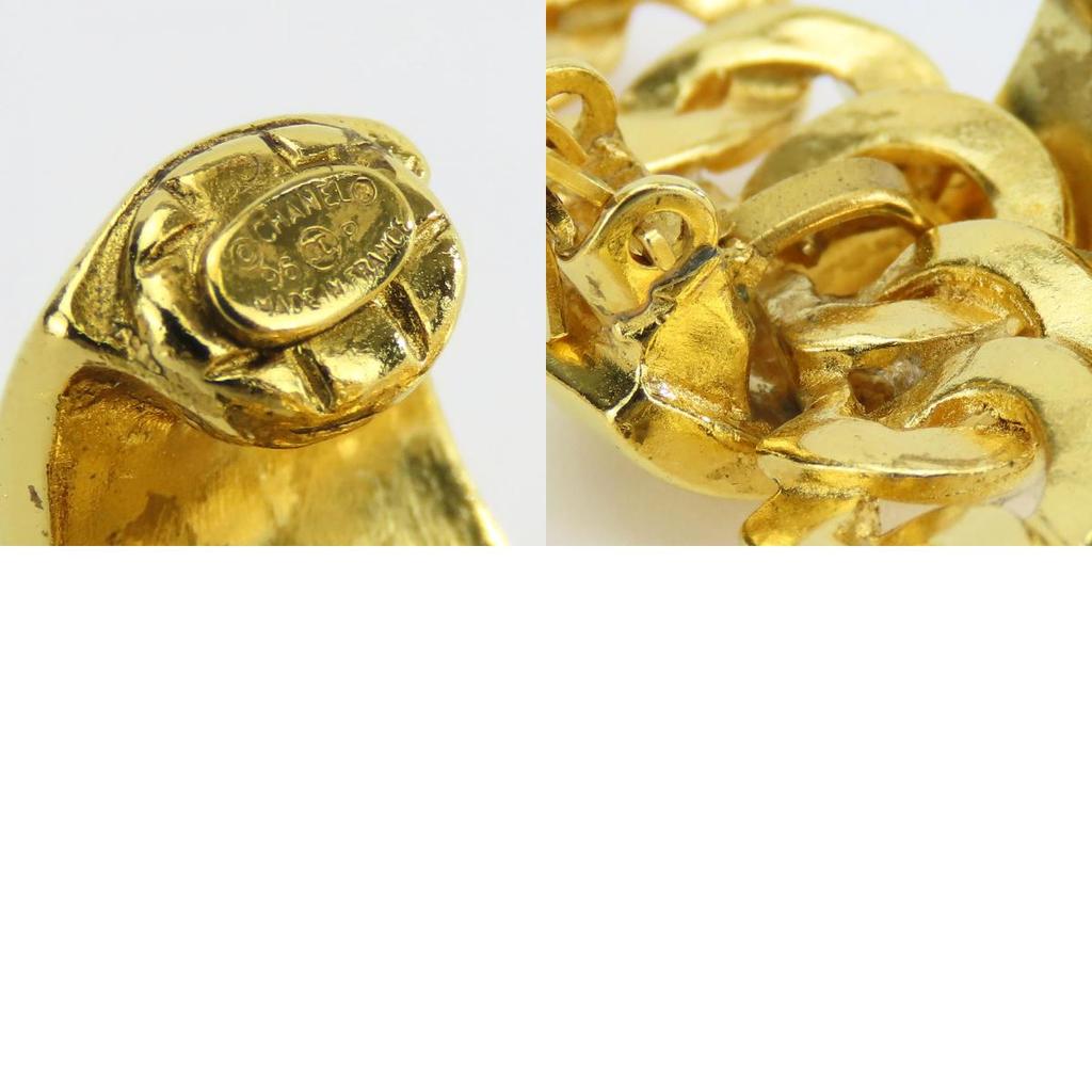 Used CHANEL Earring COCO Mark Metal 35.5g Gold Plating