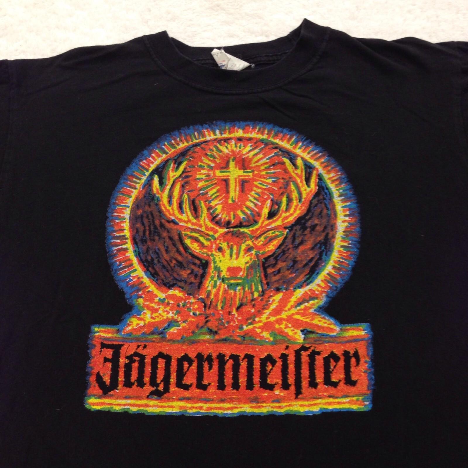 vintage 90s JAGERMEISTER T-shirt LARGE liqueur alchohol bar beer soft XXL