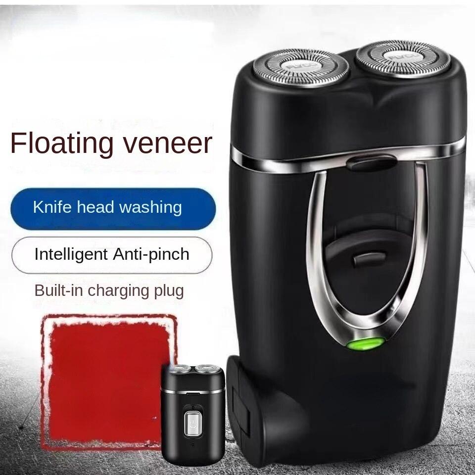 Electric Razor, Charging Bearded Knife, Portable Beard Knife, Double Knife Head Can Be Washed with Water.