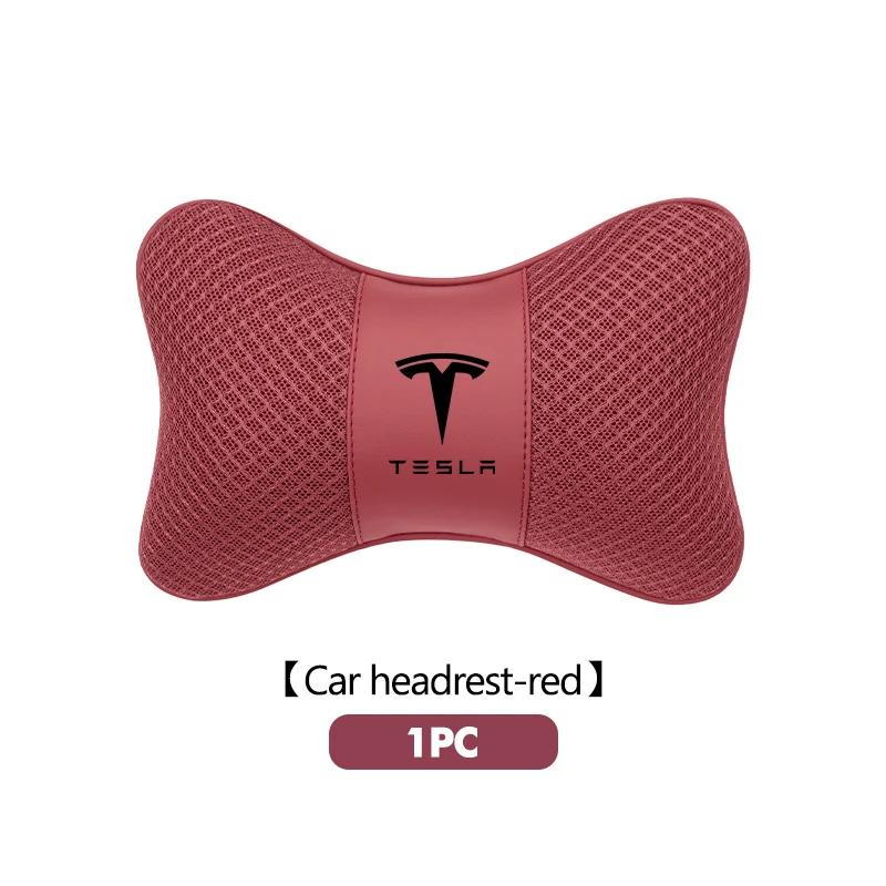 Car Sticker Tesla Car Seat Neck Headrest Lumbar Pillow Support Memory Foam Cushion For Tesla Model 3 Y S X Roadster Bonina Coil