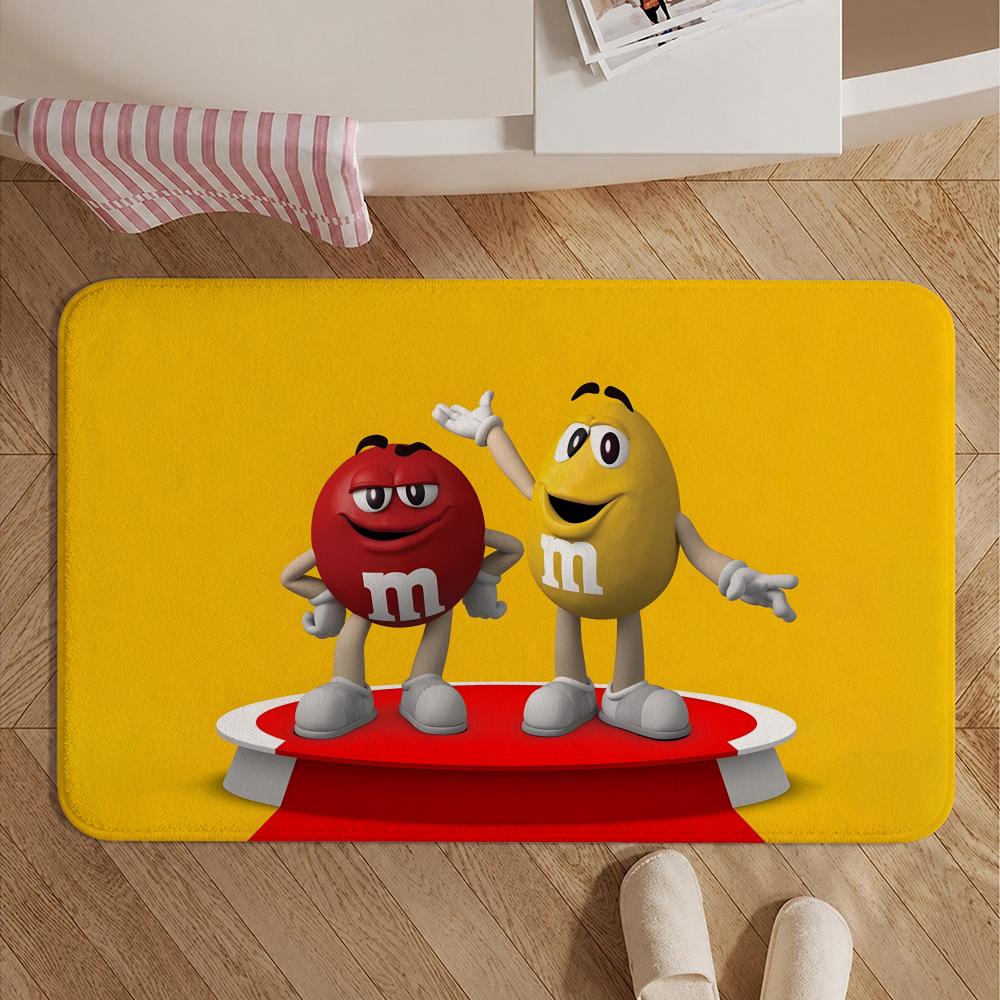 Brand-M&M'sS Floor Mat Soft Non-Slip Bath Mat, Bedside Carpet, Absorbent Doormat for Home