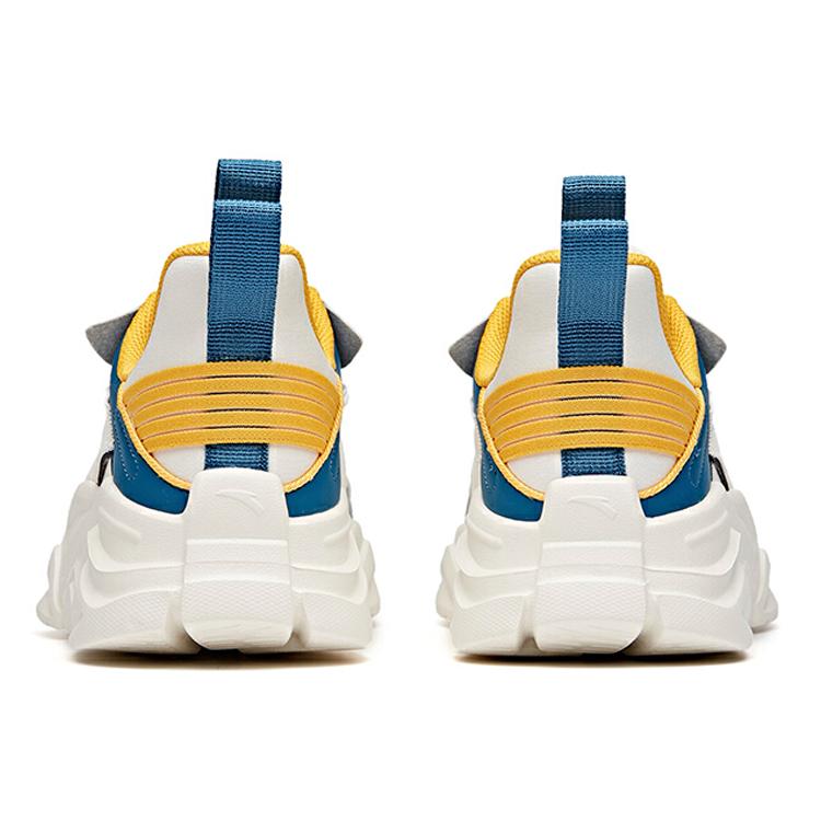 New Anta Life Collection Cushioned Anti Slip Wear Resistant Breathable Lightweight Low Top Casual Shoes Men's Blue Yellow 912038820-5