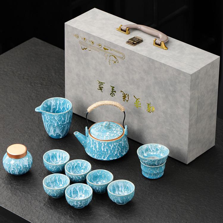 Tenmoku Glaze Kung Fu Tea Set: Teapot, Gaiwan, Jianzhan, Infuser, Gift Box
