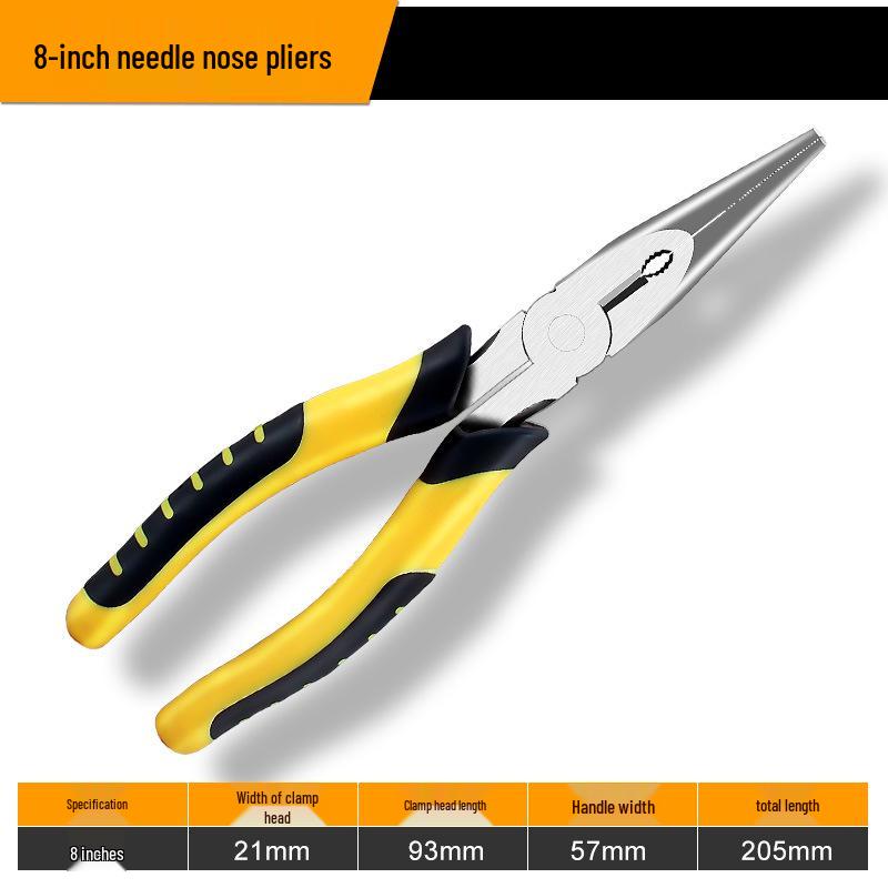 6-inch & 8-inch Multifunctional Pliers Set: Needle Nose, Flat Nose, Crimping, Wire Strippers