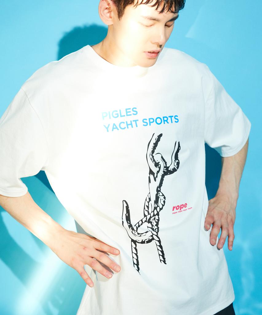 PIGLES Pgs Rope Motif Print T-Shirt (White)