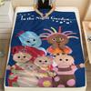 1PC In The Night Garden Print Flannel Blanket, High Quality Comfortable for All Seasons, Home Decor, Warmth and Comfort, Perfect for Christmas Gifts